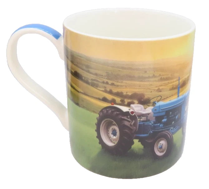 Blue Tractor Mug 9 CM Boxed Fine China Tableware Gift Countryside Farming