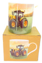 Yellow Tractor Mug 9 CM Boxed Fine China Tableware Gift Countryside Farming