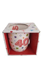 Birthday 40 mug Gift Boxed Stars design