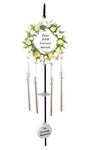 dear Dad Cream Rose Memorial Wind Chime Hanging Crook Tribute Plaque Graveside Ornament