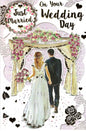 Just Married On Your Wedding Day Card 9" x 6" (23cm x 15cm)