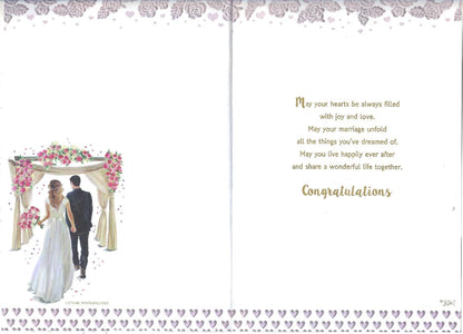 Just Married On Your Wedding Day Card 9" x 6" (23cm x 15cm)