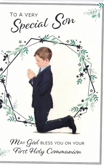 to  a very special  son    may god bless you  on your first  holy  communion