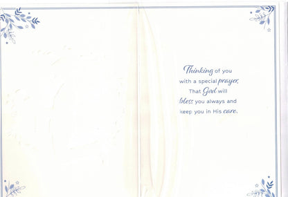 with love  to a wonderful son   may the love of god  surround  you  on your  first doly comunion  card