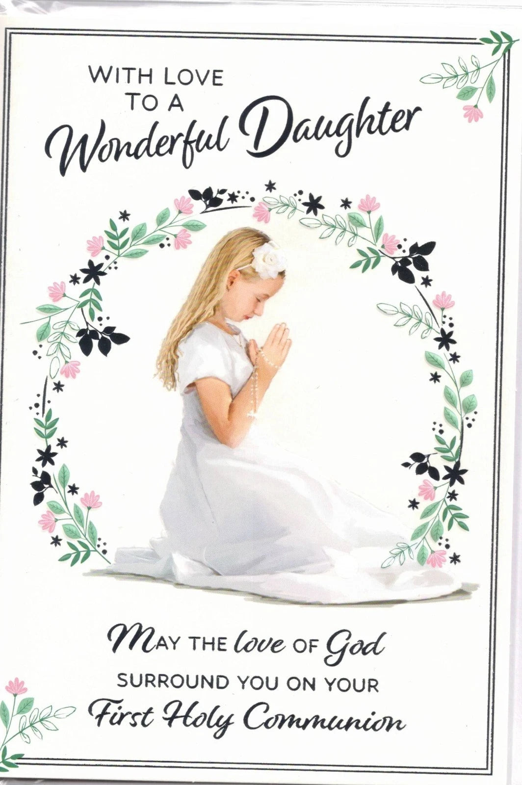 with love to a wonderful daughter  on her first holy communion  card