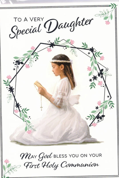 to a  very  special  daughter  on her first holy commumion  card