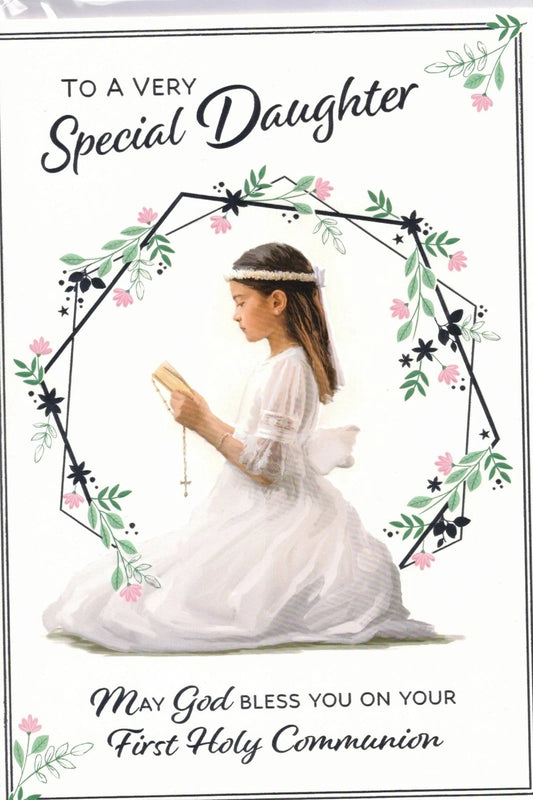 to a  very  special  daughter  on her first holy commumion  card