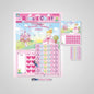 Childrens Girls Pink Princess Reward Chart Dry Wipe Pen + Stickers Toys