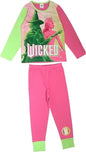 Girls Wicked Pyjamas Pink Green Size 9-10 Years Witch Long Sleeve Elphaba Glinda
