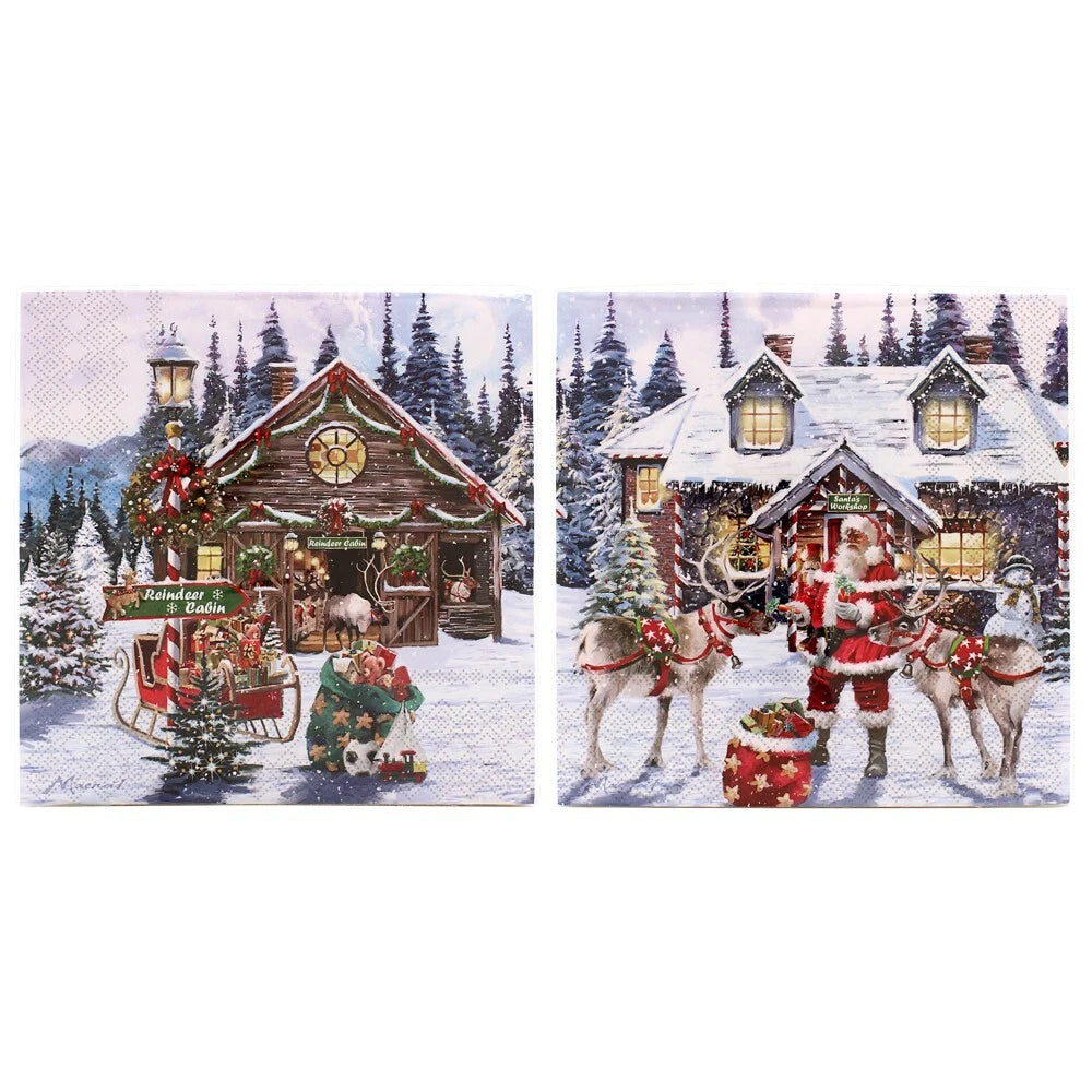 Santa Christmas Napkins Pack of 20 Size 33cm x 33cm