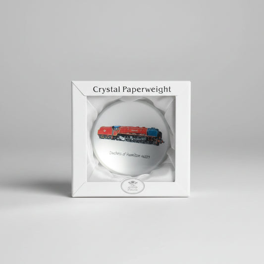 LEONARDO CRYSTAL PAPERWEIGHT – LOCOMOTIVE DUCHESS OF HAMILTON 46229