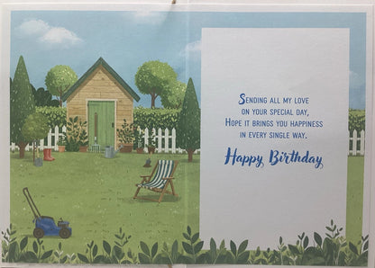 HUSBAND BIRTHDAY CARD GARDEN 7”x5”