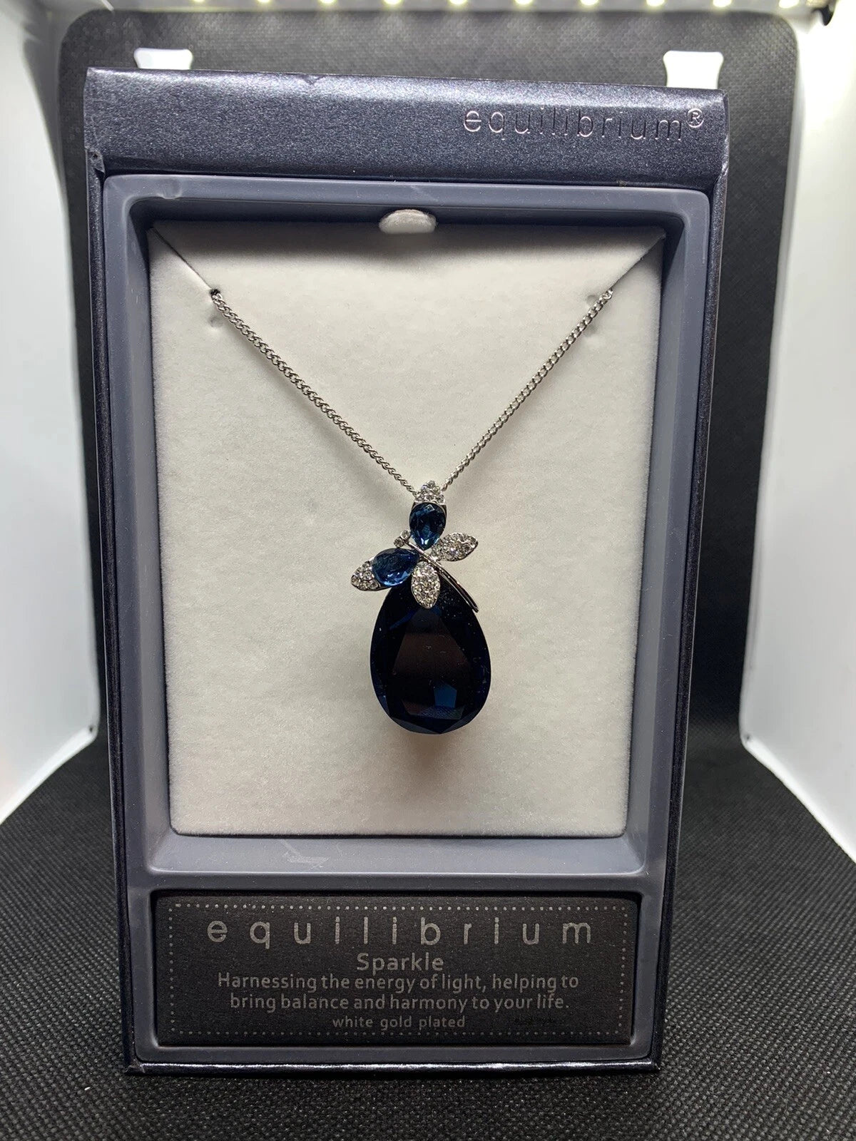 equilibrium    sparkle  teardrop  butterfly  necklace