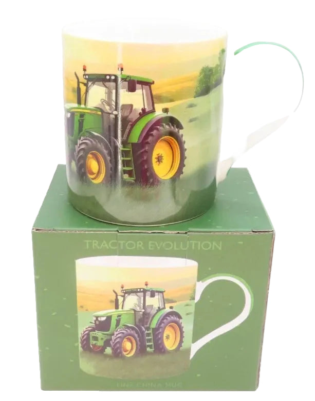 Green Tractor Mug 9 CM Boxed Fine China Tableware Gift Countryside Farming