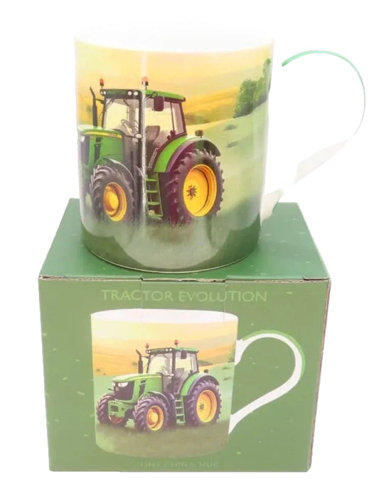 Green Tractor Mug 9 CM Boxed Fine China Tableware Gift Countryside Farming