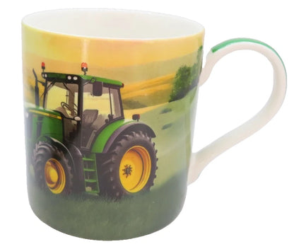 Green Tractor Mug 9 CM Boxed Fine China Tableware Gift Countryside Farming