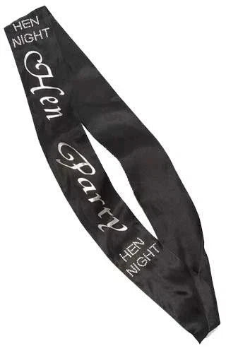 hen  night   Sash Black Silver for Hen  Party Night