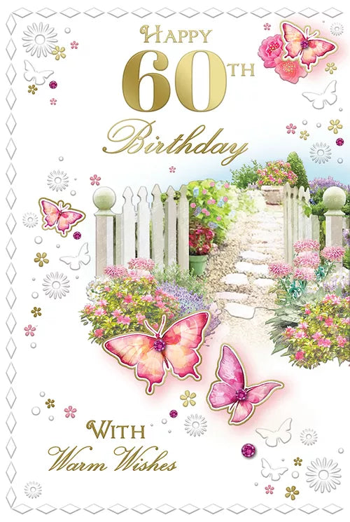 xpress youreself  happy 60thh  birthday card fluted foil  emboss