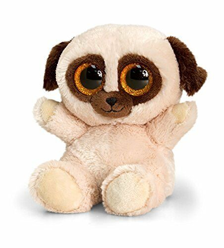 Keel Toys SF0445 15 cm Animotsu Pug Plush Toy - hanrattycraftsgifts.co.uk
