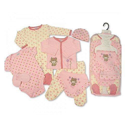 Baby Gift Set for Boy or Girl 7 Piece Layette in a Mesh Bag -- Purrfect Me, 3-6