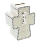 juliana silverplated & cream epoxy cross money box girl