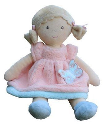 Bonikka Butterfly Rag Doll - Peach - hanrattycraftsgifts.co.uk