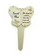 Mum Diamante Memorial Butterfly Stake Garden Stone Plaque Grave Ornament pushes in ground