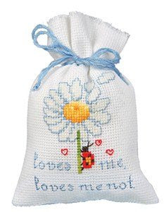 Loves Me Potpourri Bag - Cross Stitch Kit - hanrattycraftsgifts.co.uk