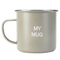 New Pale Olive Green Home Sweet Home Enamelled Vintage Retro Tin My Mug Kitchen - hanrattycraftsgifts.co.uk