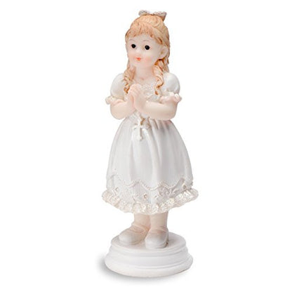 CLUB GREEN Resin Praying Girl Standing, White, 102 mm, Pack of 6 - hanrattycraftsgifts.co.uk