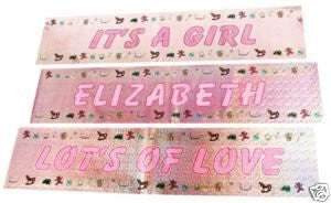 Personalised 3 Piece Its A Girl Baby Banner - hanrattycraftsgifts.co.uk