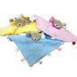 Comfort Blanket Soft Bear With colourful Tactile Ribbon Tabs - hanrattycraftsgifts.co.uk
