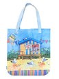 Emma Ball Large Beach Huts Large Cotton Bag - hanrattycraftsgifts.co.uk
