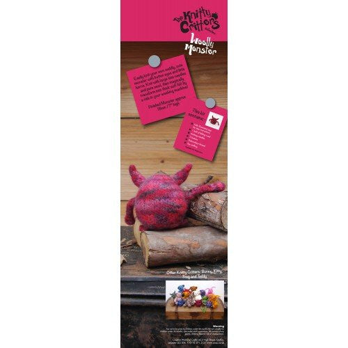 Knitty Critters Knit and Felt Toy Kit Mini Monster, Pinks - hanrattycraftsgifts.co.uk