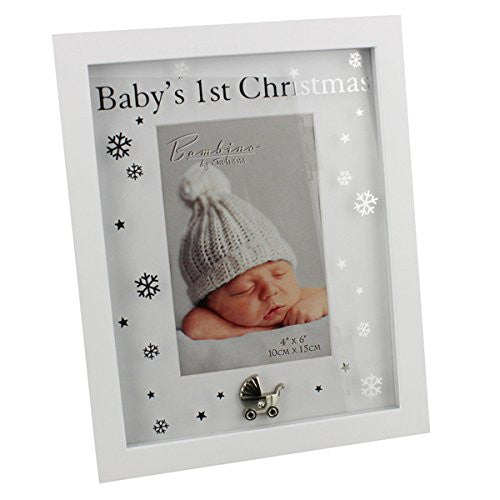 MaSaYa Bambino by Juliana MDF Baby's 1st Christmas Frame 4'' x 6'' - hanrattycraftsgifts.co.uk