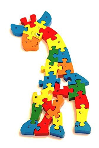 wooden girraffe puzzle alphabet - hanrattycraftsgifts.co.uk