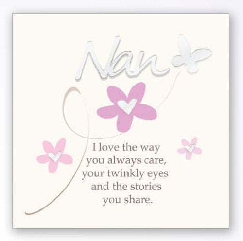 Nan - The Art of Arora Sentiment Wall Art Block - hanrattycraftsgifts.co.uk