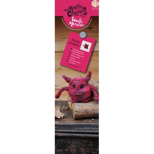 Knitty Critters Knit and Felt Toy Kit Mini Monster, Pinks - hanrattycraftsgifts.co.uk