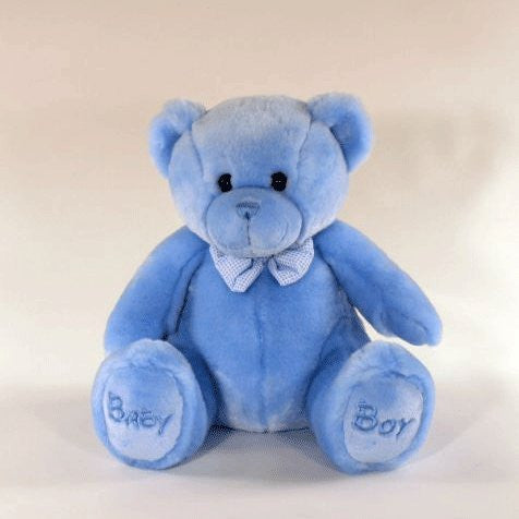 Keel Toys Deluxe Sitting Blue Baby Boy Bear 38cm [Toy] - hanrattycraftsgifts.co.uk