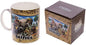 Puckator porcelain cup, selfie motif, animals, beige/blue/black/grey