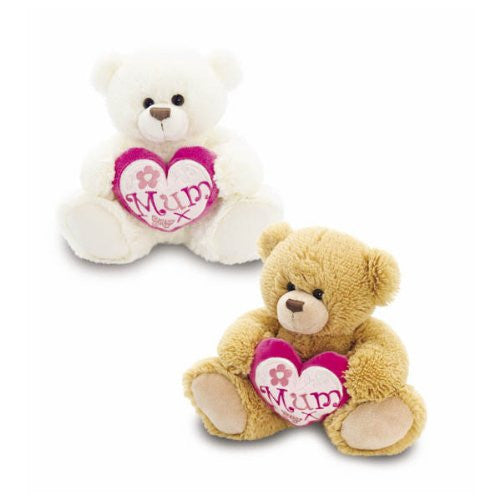 Mothers day 18cm Henry Bear with 'Mum' heart by Keel Toys - hanrattycraftsgifts.co.uk