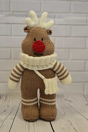 KNITTING PATTERN Festive Friends Reindeer Soft Toy From Knitting by Post - hanrattycraftsgifts.co.uk