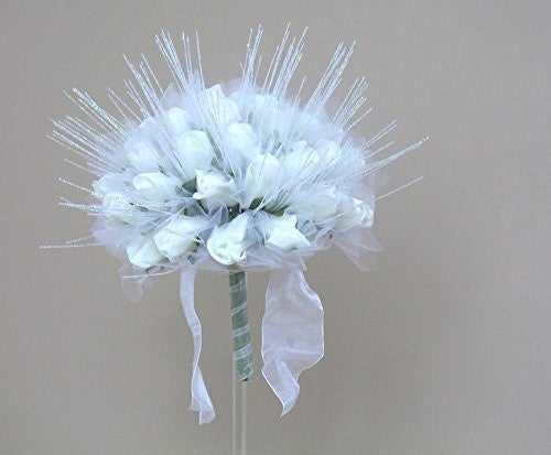 ellegant wedding bouquet ivory - hanrattycraftsgifts.co.uk