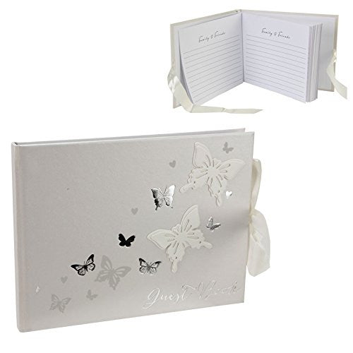 Juliana Wings of Love Butterfly Paperwrap Guest Book - hanrattycraftsgifts.co.uk