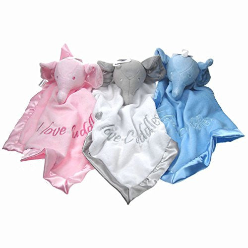 Elephant Comforter for Baby Girls and Boys (Blue) - hanrattycraftsgifts.co.uk