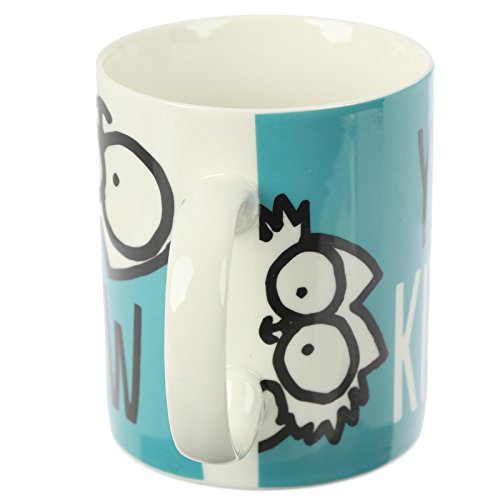 Puckator Simon's Cat Mug in Fine China - Blue, White, Black, 12 x 8.5 x 9.5 cm - hanrattycraftsgifts.co.uk