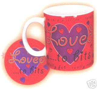 MUG and COASTER ~ Loved 2 Bits - hanrattycraftsgifts.co.uk