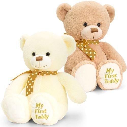 Keel Toys 20cm Supersoft My First Teddy 2 Asstd (brown) - hanrattycraftsgifts.co.uk