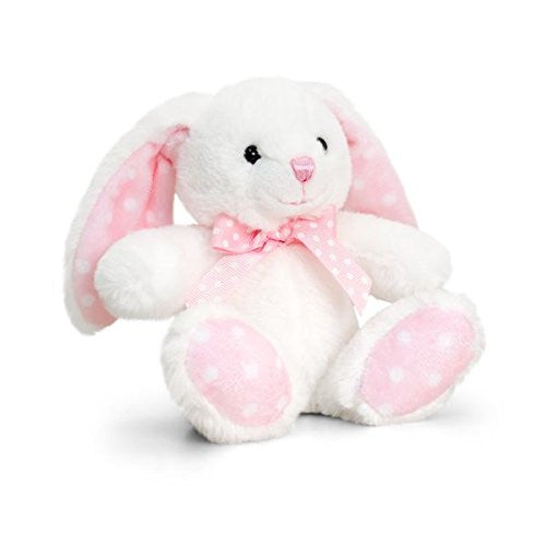 PINK & WHITE SPOTTY RABBIT 20cm - hanrattycraftsgifts.co.uk