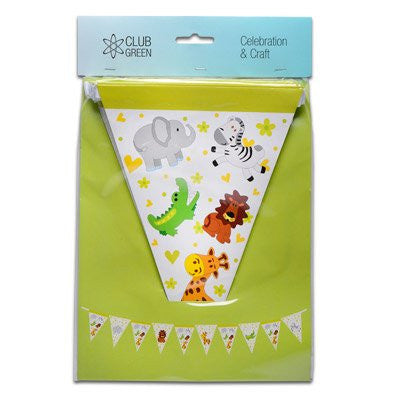Jungle Animals Paper Bunting 3 Meters, 17 Flags - hanrattycraftsgifts.co.uk